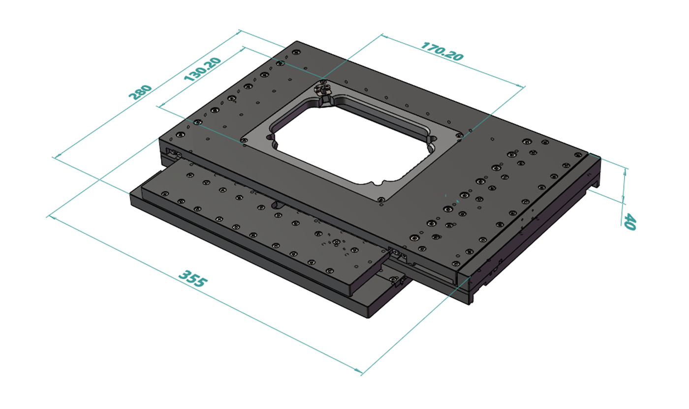 EMSLM-120X100-INXY-E50 متغیر مایکروسکوپ خطي موټرو مرحله2